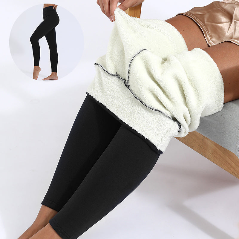 Fleece lining of the leggings folded back